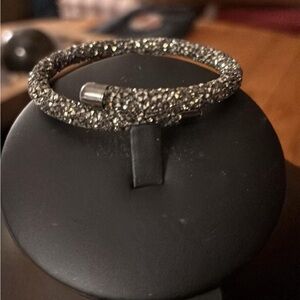 paparazzi Gunmetal Crystal Coil Bracelet